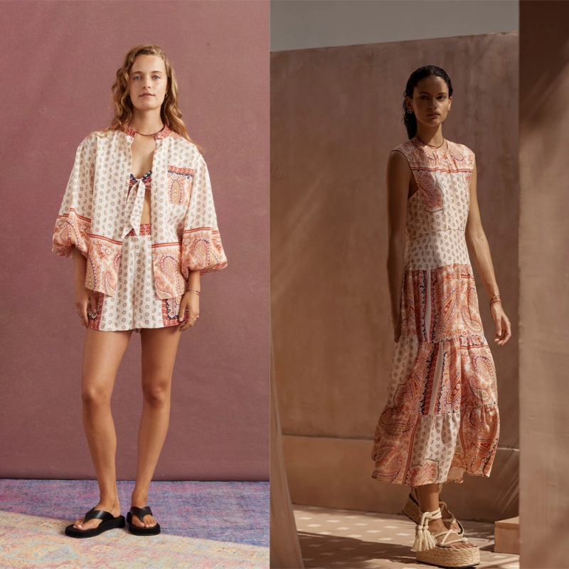 Treasure Niche B@Teh Bohemian Ethnic Style Paisley Linen Shirt/Dress