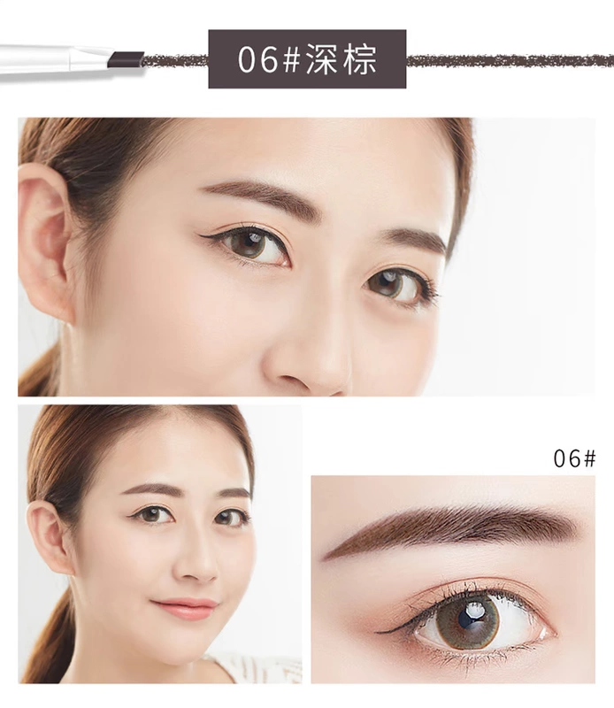 Chì kẻ mày cẩm thạch sống động hai đầu 0,3g kèm chổi lông mày, giúp lông mày lâu trôi, không lem, không thấm mồ hôi, không thấm nước - Bút chì lông mày / Bột / Stick
