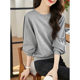 Simple texture women's sweatshirt 2023 spring and autumn new style contrasting color design stitching sleeves fashion versatile tops