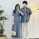 Парная одежда для влюбленных, летняя одежда, брендовая юбка, ретро рубашка, корсет, платье