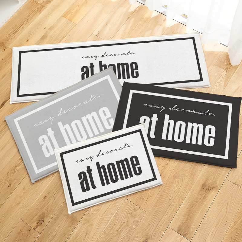 MZao Nordic Flannel HOME Bedroom Floor Cushion Into Door Mat Bathroom Non-slip Water Absorbing Footbed Living-room Carpet Boutique