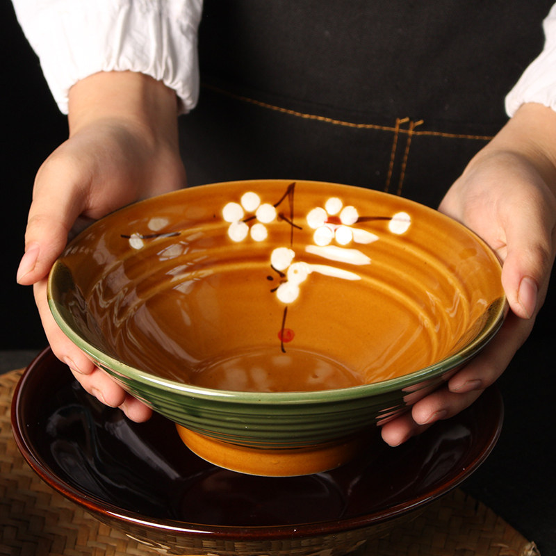 Creative Pull Noodles Bowl Japan Noodle Bowl Japan Noodle Soup Bowl NOODLE SOUP BOWL COMMERCIAL NOODLE SOUP BOWL THICKENED CERAMIC HOME BIG NUMBER EATING NOODLE BOWL