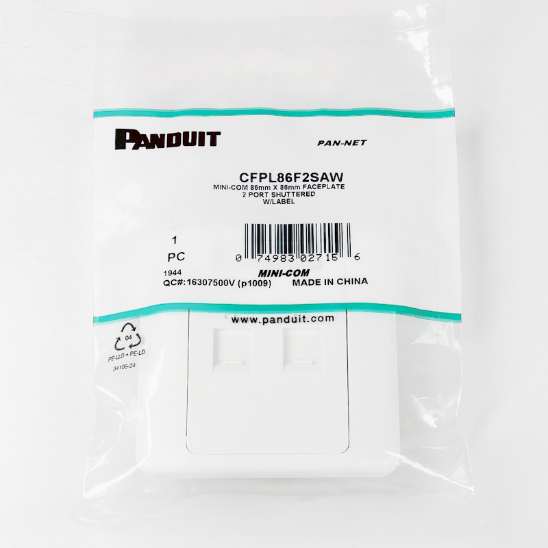 Panduit network panel CFPL86F2SAW flat bevel panel network receptacle panel single hole double hole four holes