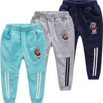 Boy sports pants closed in long pants fashion spring autumn clothing small bear new small and small children casual baby boy clothing pants