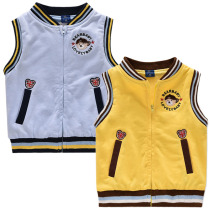 Korean childrens clothing boy vest small children leisure double cotton vest baby wild children Spring and Autumn new waistcoat