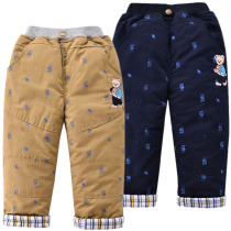 Small and medium childrens winter clothes New trousers Korean version of the bear boys cotton padded padded cotton pants baby casual pants