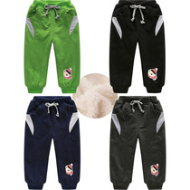 Clear Cabin Cotton Pants Boy Plus Suede Pants Boy Thickened Sport Long Pants Small Bear New Korean Version Children Casual Pants