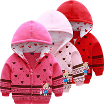 Little Bear Spring childrens clothing girls cotton clothes autumn and winter new childrens winter coat thickened small childrens warm cotton clothing