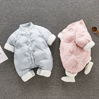 Детский утепленный хлопковый пуховик для новорожденных, демисезонный удерживающий тепло комплект для выхода на улицу, осенний сезон