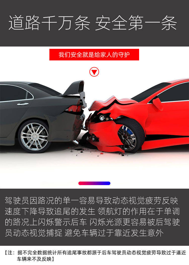 Led Flashing Low-Profile Navigation Light Modification F1 Universal Rear Bumper Cruise Light Rear Lip Brake Anti-Rear Collision Warning Light