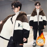 Демисезонная утепленная куртка для мальчиков, бархатный детский зимний свитер, подходит для подростков