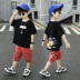 Chàng trai phù hợp với mùa hè đẹp trai 2020 bầu không khí nước ngoài trẻ em mới trong thường ngắn tay áo thun hai mảnh phiên bản Hàn Quốc trẻ em lớn của. 