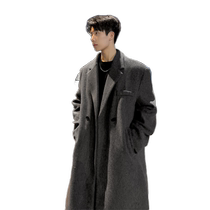 Fleurs Playboy au milieu du Playboy The big coat mens spring and automne Winter Korean version of the Han version Ruffin Handsome and Relaxed Son Coat Tide