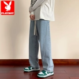 Playboy, тонкие черные джинсы, демисезонные повседневные брюки, в американском стиле, свободный прямой крой