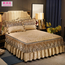 Velvet Simmons bedspread single piece of cotton thickened detachable bed skirt type non-slip bed cover dust cover 1 8 meters