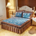 Tinh nhung ấm dày bông giường váy denim chăn trải giường đôi ngắn sang trọng bốn bộ giường - Bộ đồ giường bốn mảnh chăn ga gối đệm màu hồng Bộ đồ giường bốn mảnh