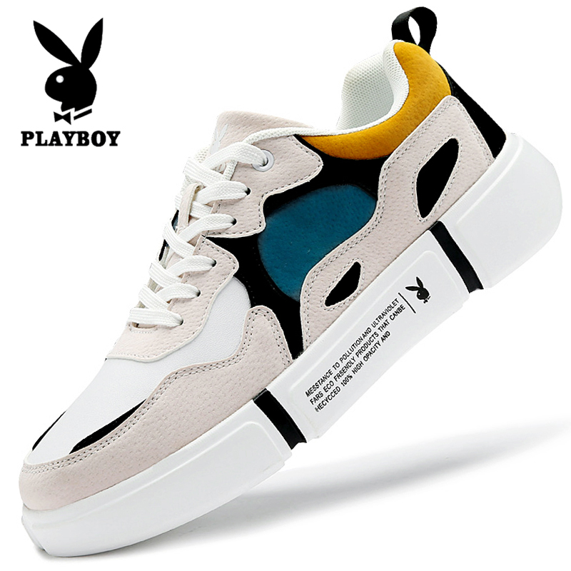 Flowers Playboy men's shoes Summer heightening Breathable Students Trends Ins Old Daddy Shoes Teen Sports Casual Board Shoes