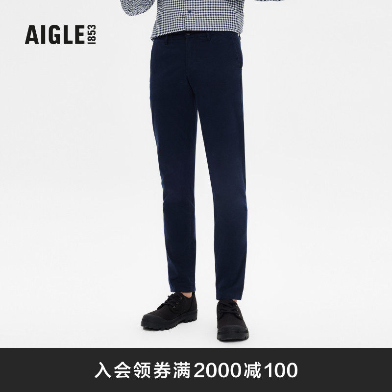 AIGLE Ai high autumn winter style Bachamam men warm and comfortable outdoor casual twill cotton trousers-Taobao