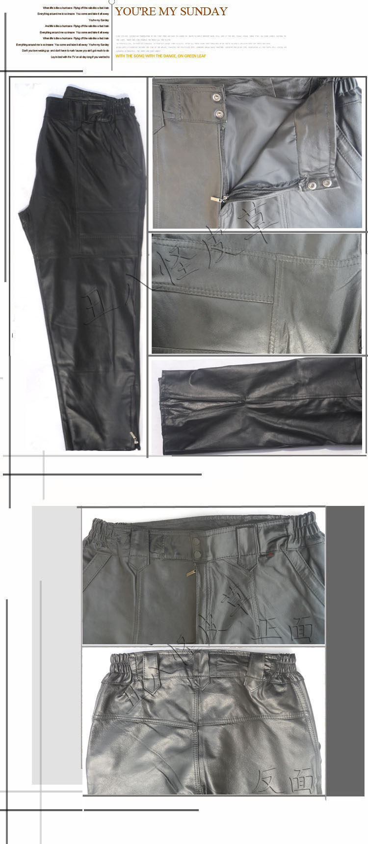 Pantalon cuir homme droit pour hiver - Ref 1483353 Image 5