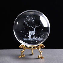 Crystal Ball Elk Deer Inner Sculptures Round Balls Creative Men And Women Friends Gifts Creative Pendulum Birthday Gifts Send Classmates Surprise