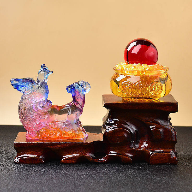 2022 Yiming Kaiju Year of the Tiger is a horse mascot Danfeng Chaoyang glass ornaments home living room office accessories