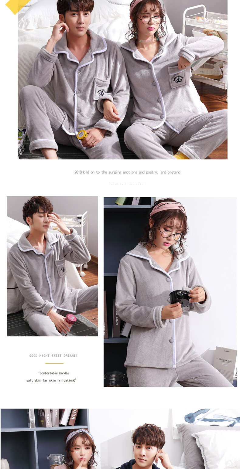 Coral fleece vài bộ đồ ngủ nam mùa thu đông mùa đông cộng với đồ ngủ nhung dày phụ nữ flannel dịch vụ nhà phù hợp bộ đồ mặc nhà mùa hè cotton
