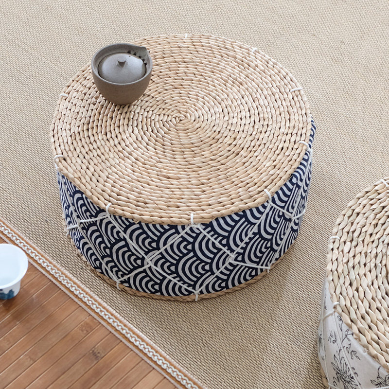 Small stool home small bench straw round stool creative cute low stool net red footstool shoe changing stool living room coffee table stool