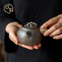 Drink to Jingdezhen Artisanal Teapot Day Style Retro Coarse Pottery and Golden Pot one person with Kung Fu tea set tea tea small single pot