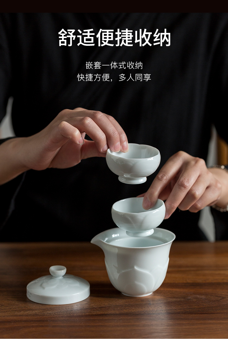 Ultimately responds to travel tea set kung fu tea set of small ceramic crack with a pot of three portable package