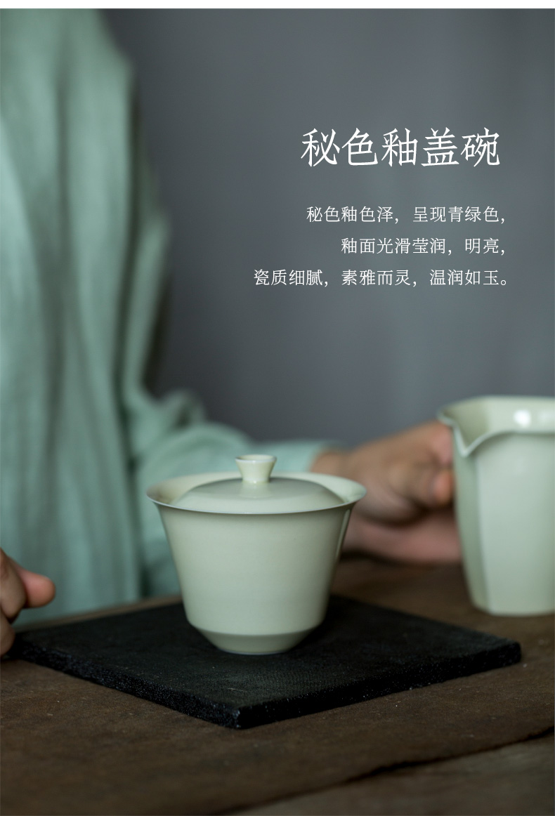 Ultimately responds to little rock tea tureen single jingdezhen with cover three cups to make tea bowl of tea tea set no hot, no