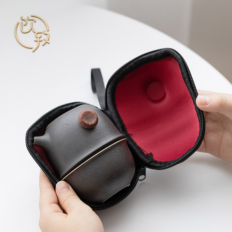 Ultimately responds to crack a cup of black contracted teapot small suit portable is suing travel tea bag with a pot of two cups