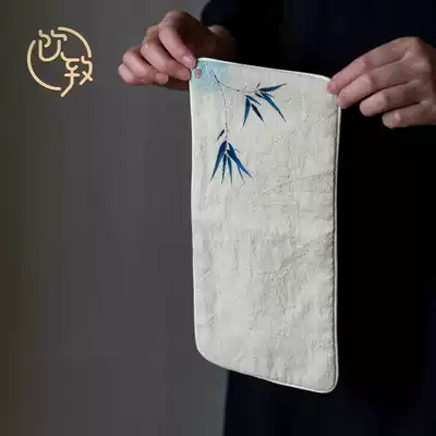 Drinking Chinese cotton linen tea towel long kung fu tea set accessories tea ceremony household tea table absorbent towel thick tea tray