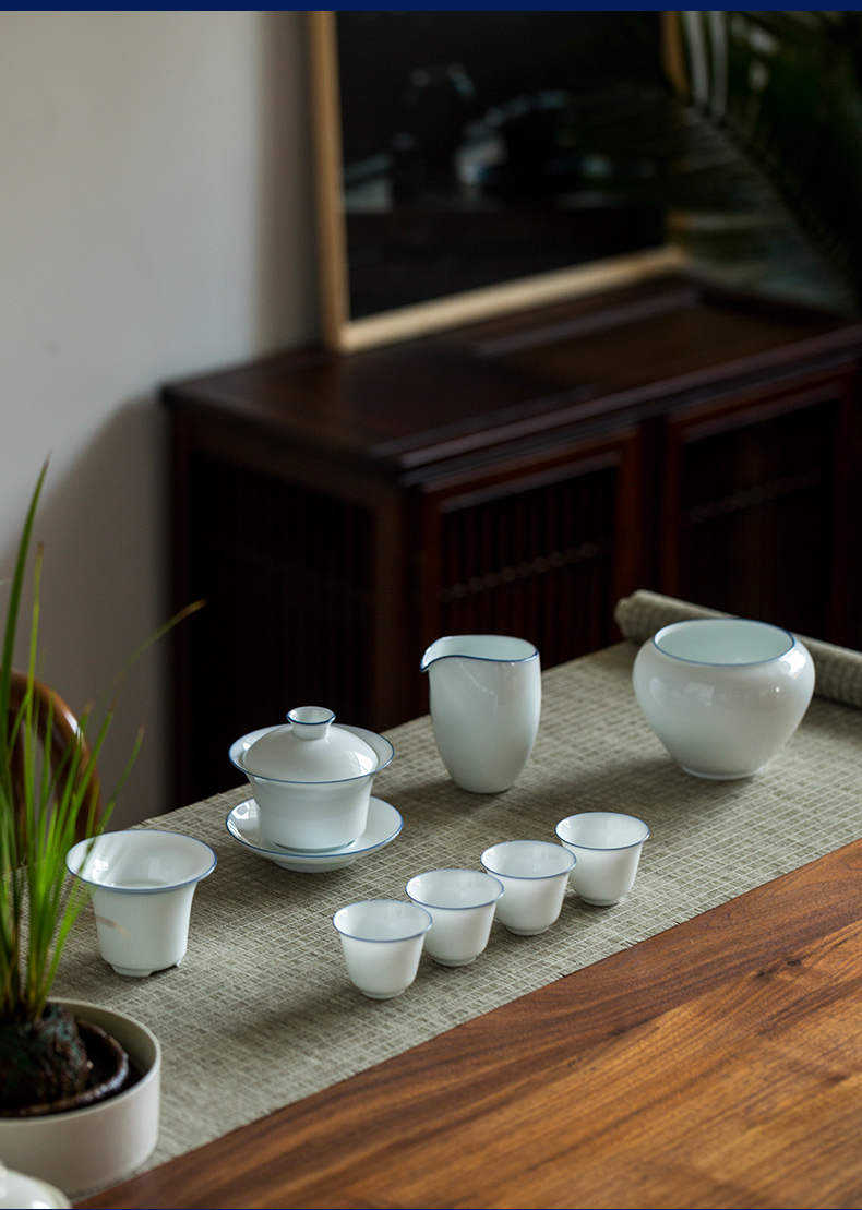 Ultimately responds to sweet white glazed building ceramic water trumpet tea wash water, after the Japanese zen white porcelain tea accessories in hot water bucket