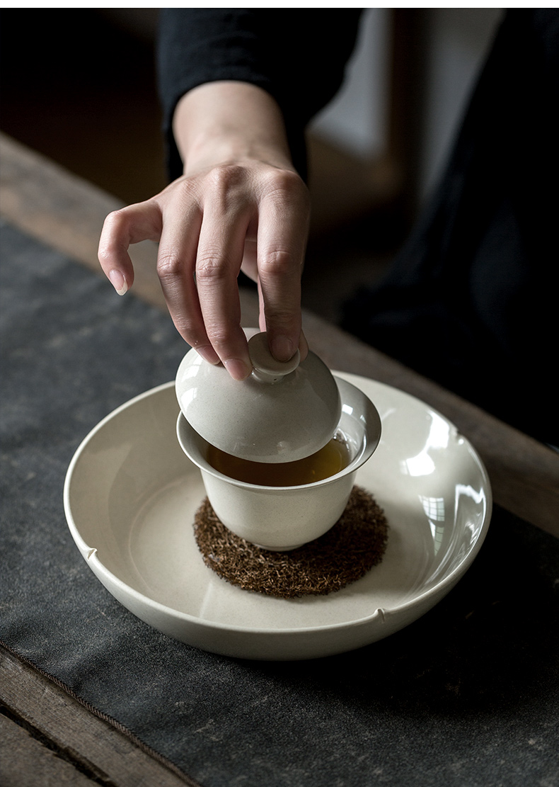 Ultimately responds to jingdezhen Chinese style tea tray manually plant ash pinch flower a pot of bearing dry mercifully machine dry fruit bowl tea pot holder