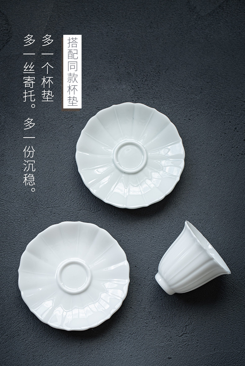 Ultimately responds to bluish white porcelain masters cup kung fu tea cups jingdezhen ceramic sample tea cup small single cup tea cup mat individual