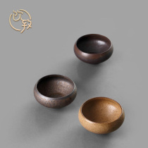 Drinking into gilt gold coarse pottery cup washing water Tea washing basin kung fu tea set accessories built water retro small tea slag tank