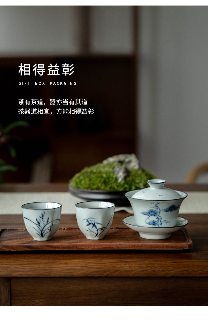 Ultimately responds to the blue and white porcelain cups hand - made personal sample tea cup kung fu tea set small master cup single CPU single restoring ancient ways