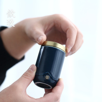 Yizhi portable mini tea pot Travel tea pot Portable ceramic small tea box jar Sealed storage tea warehouse
