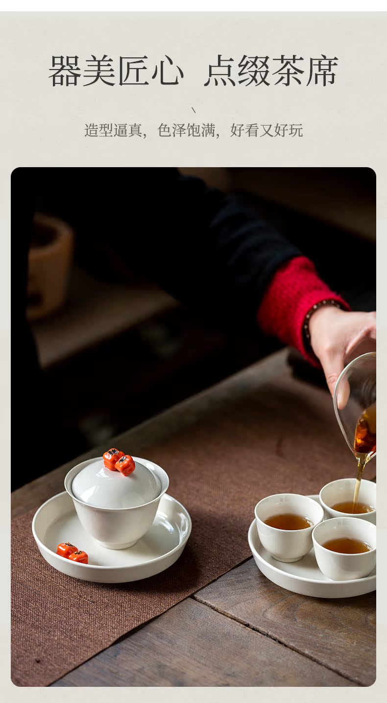 Ultimately responds to plant ash glaze manual tureen jingdezhen domestic tea tea set is not a single three cups of the bowl bowl