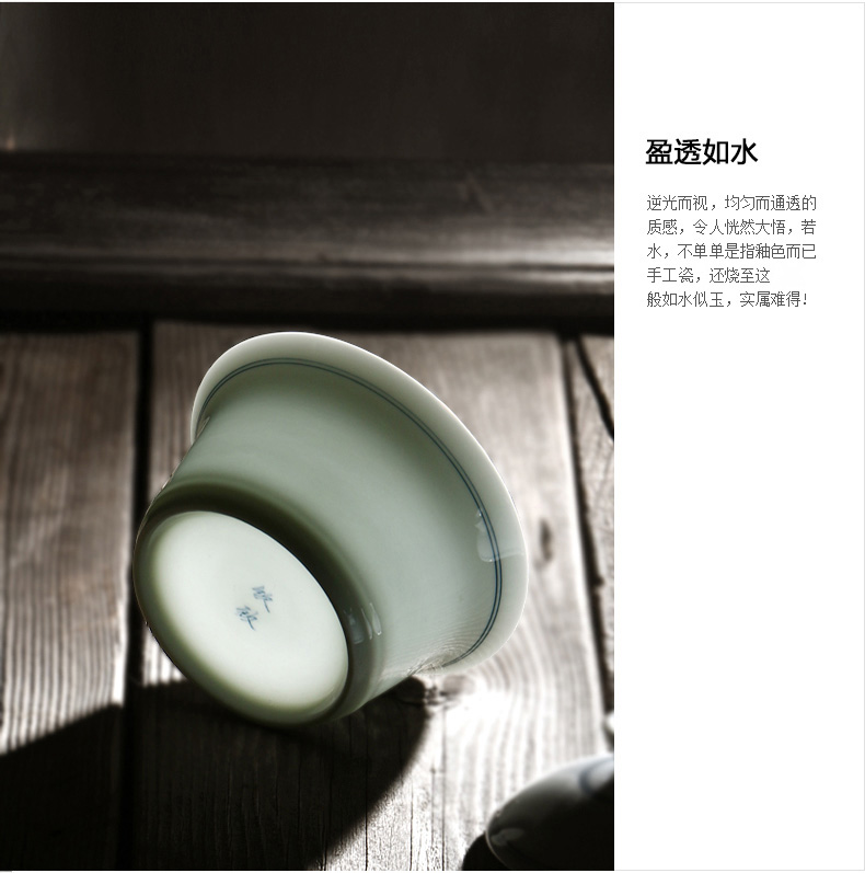 Three to make tea drinking to jingdezhen hand - made tureen single dry terms plate ceramic cups hot tea set size