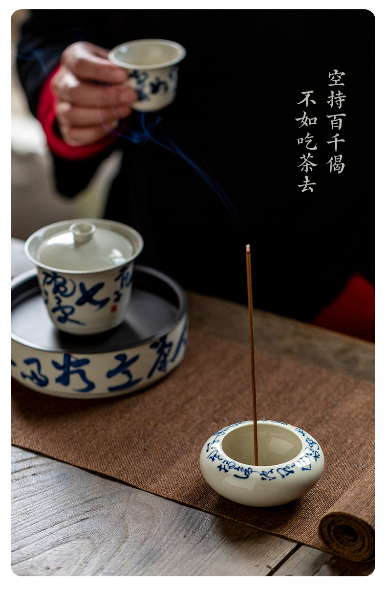 Ultimately responds to the blue and white porcelain yarn censer household indoor consecrate fragrant incense for stupa censer tea accessories