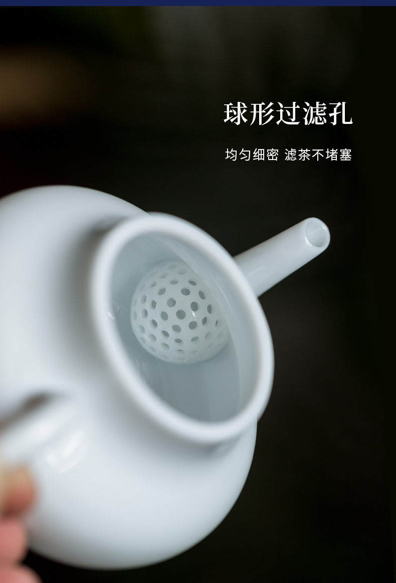 Ultimately responds white porcelain teapot teapot to household single pot small filter ceramic kung fu tea teapot large manually