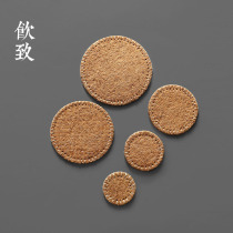 Drinking zen Purple sand pot Raising pot mat Kung Fu Tea Road Non-slip dry bubble brown mat Teapot insulation mat Tea tray Tea cup mat