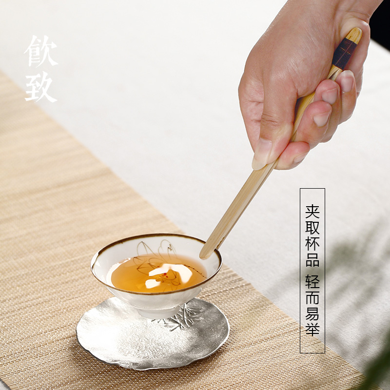 Ultimately responds to checking out bamboo qualitative clincher bamboo cups of tea set tea tweezers single tea set zero with six gentleman 's real wood
