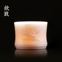 Drinking to Dehuai porcelain bamboo Festival Tea Cup personal Master Cup ceramic single Cup Kung Fu Tea Cup bucket