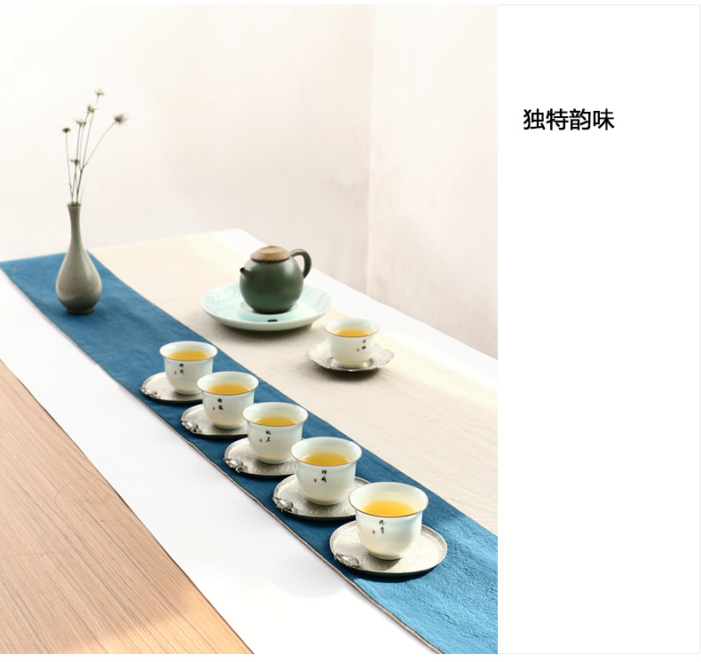 Ultimately responds to shadow celadon six degrees of jingdezhen tea master cup single cup sample tea cup single hat cup ceramic tea set