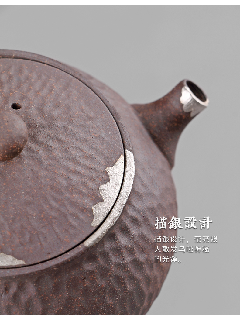 Ultimately responds to the old rock, all hand filtering household contracted coarse pottery teapot tea ceramic small kung fu tea pot