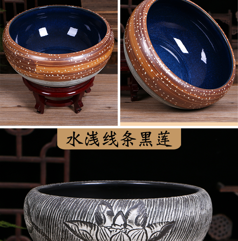 Jingdezhen ceramic aquarium desktop small place, a feng shui home sitting room turtle pond lily goldfish bowl lotus basin