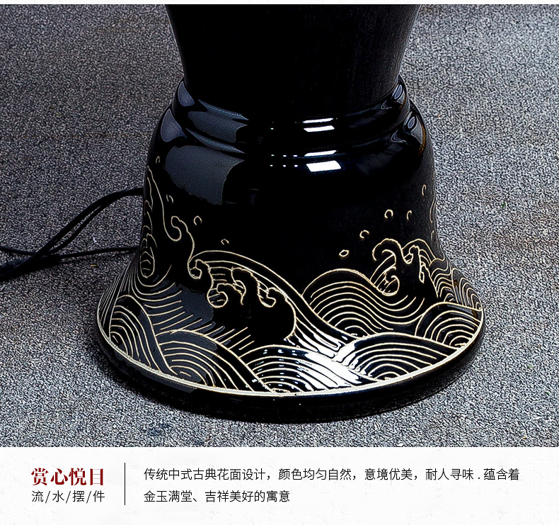 Jingdezhen ceramic aquarium pillar landing brocade carp goldfish bowl sitting room sleep bowl lotus basin water fountain landscape decoration