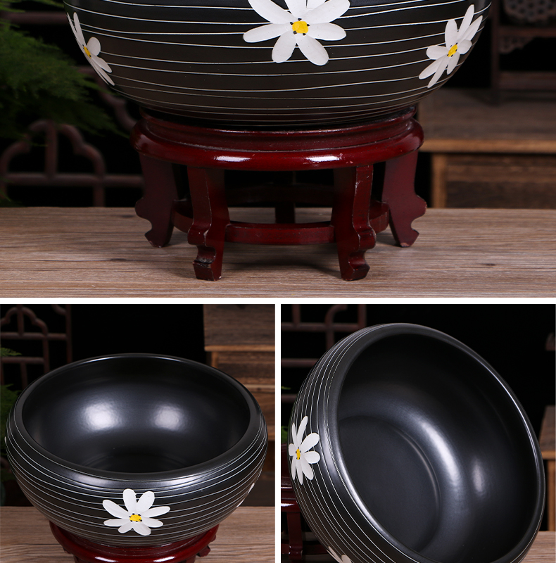 Jingdezhen ceramic aquarium desktop small place, a feng shui home sitting room turtle pond lily goldfish bowl lotus basin